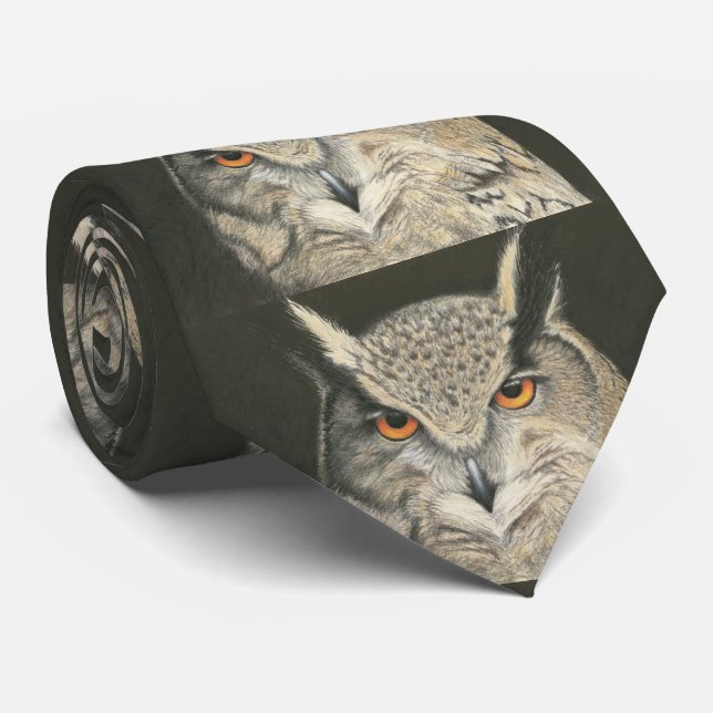 Cravate Chouette à grande corne (Roulé)