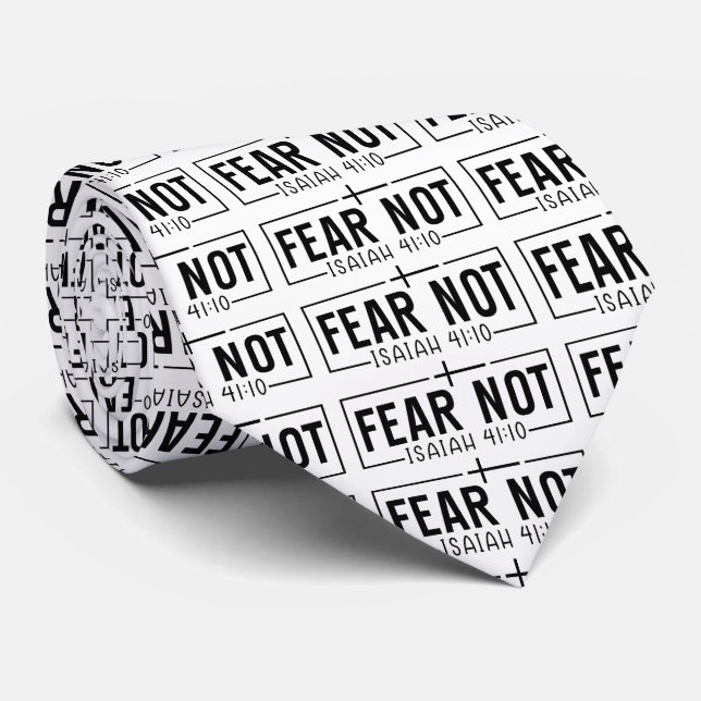 Cravate Christian Fear Not Isaiah 41 10 Croix (Roulé)