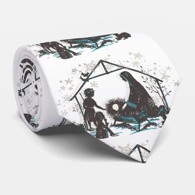 Cravate Christian Religieux Bébé Jésus Nativité de Noël (Roulé)