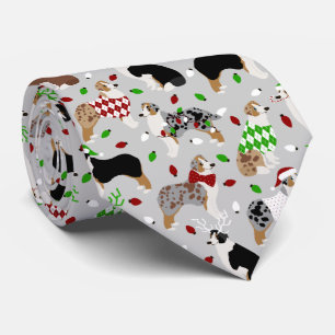 Cravate Christmas Australian Shepherd Neck Tie