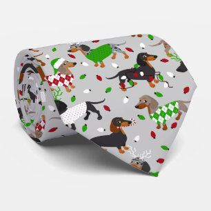 Cravate Christmas Dachshund All Coats Neck Tie