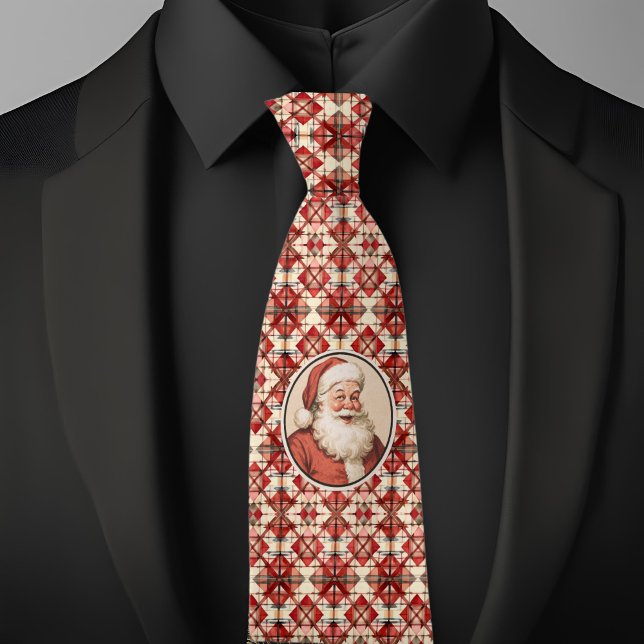 Cravate Christmas Retro Père Noël (Créateur téléchargé)