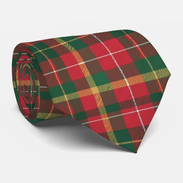 Cravate Christmas Tartan Red and Green  (Roulé)