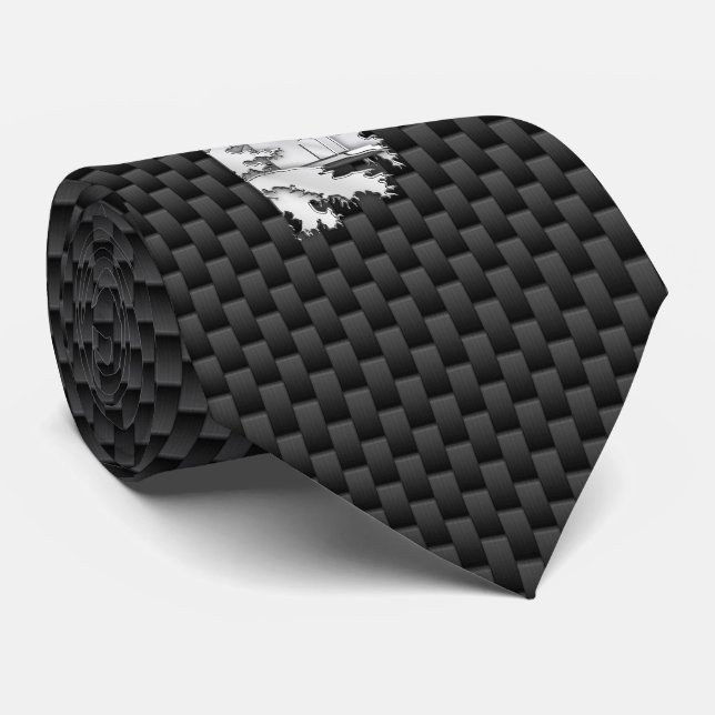 Cravate Chrome comme Lighthouse sur Carbon Fiber impressio (Roulé)