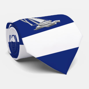 Cravate Chrome voilier sur Nautique bleu marine Stripes