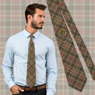 Cravate Cimier du clan Fraser sur tartan de chasse patiné