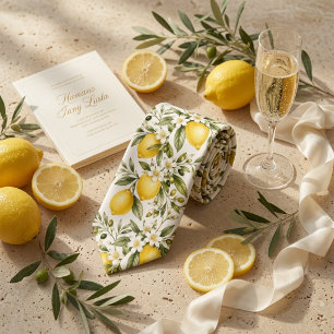 Cravate Citron Amalfi Botanique Mariage Italien Été