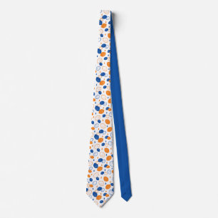 Cravate Citron bleu et orange Motif Jouer sur le thème des