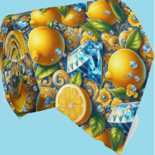 Cravate Citron d'Amalfi Méditerranée Faux Diamants Faux So