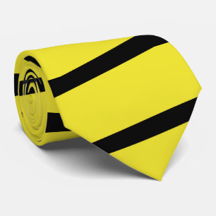 Cravate Citron jaune et noir Bande classique