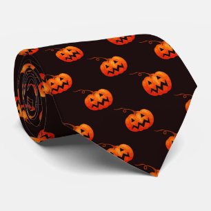 Cravate Citrouille D'Halloween, Citrouille Orange Trou Ou 