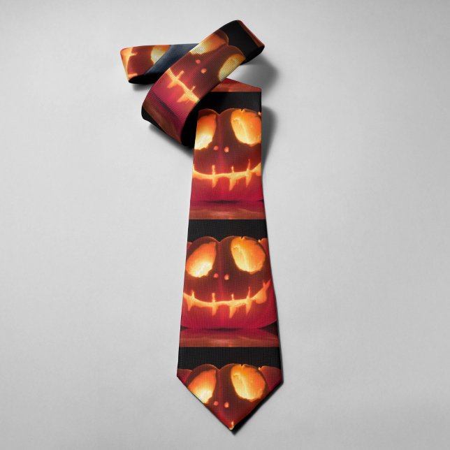 Cravate Citrouille Souriant Saison d'Halloween (Créateur téléchargé)