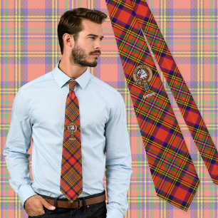 Cravate Clan Hepburn Crest sur Tartan