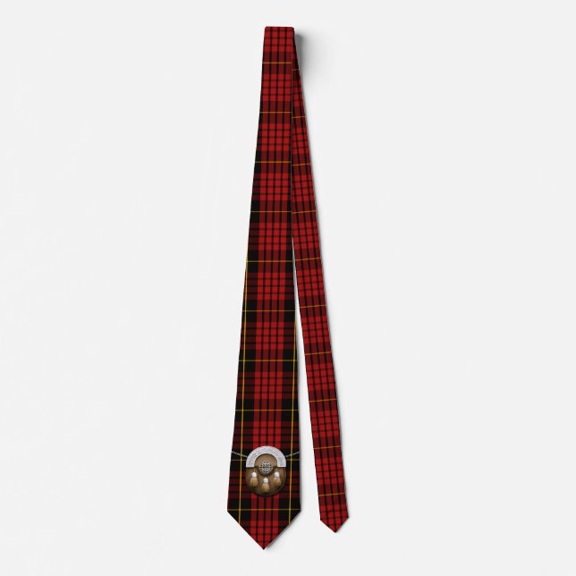 Cravate Clan MacQueen Tartan Et Sporran (Devant)