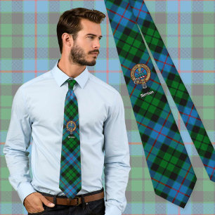 Cravate Clan Morrison Crest sur la chasse Tartan