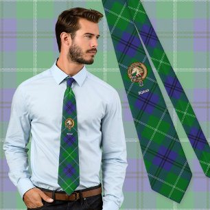 Cravate Clan Oliphant Crest sur Tartan