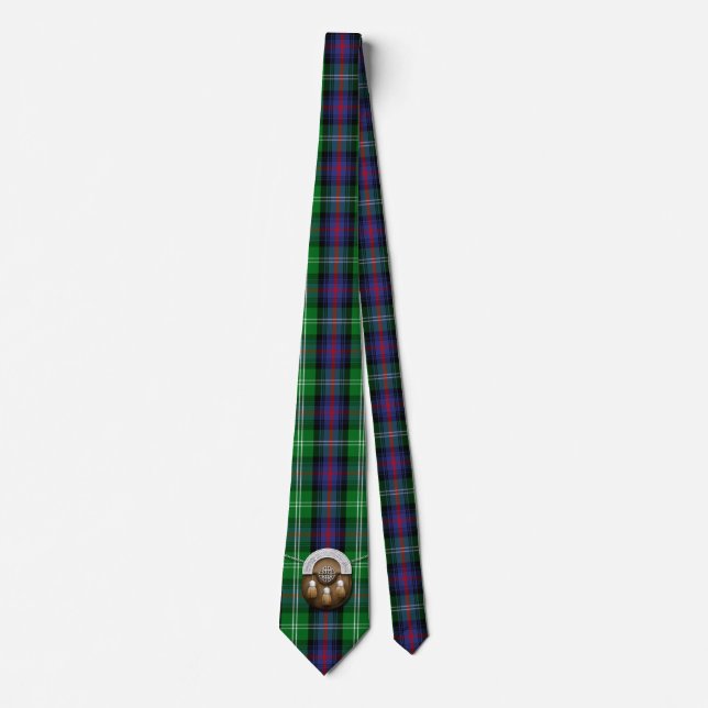 Cravate Clan Sutherland Tartan Et Sporran (Devant)