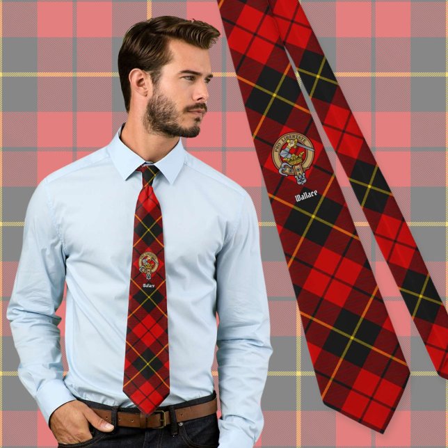 Cravate Clan Wallace Crest sur Tartan (Créateur téléchargé)