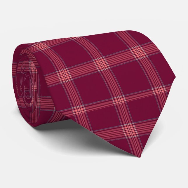Cravate Classic Burgundy Tartan Plaid Gift (Roulé)