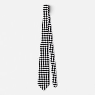 Cravate Classic Diamond noir et blanc Checkers