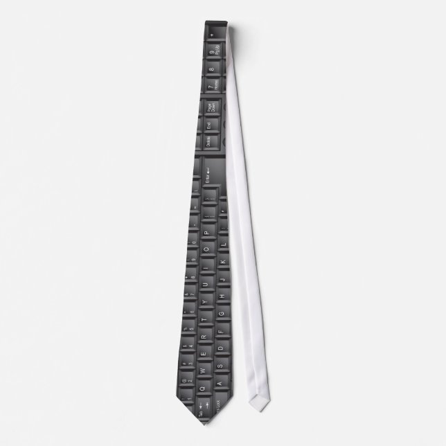 Cravate clavier noir geek (Devant)