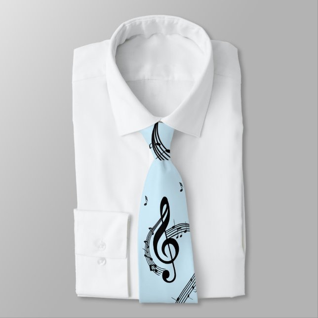 Cravate Climacic G Clef Musique Bleu (Attaché)