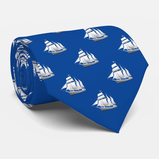 Cravate Clipper Expédié Sur Bleu (Roulé)