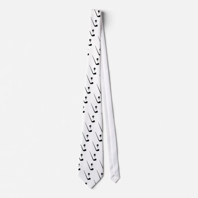 Cravate Club de golf et bal noir, blanc coutume (Devant)