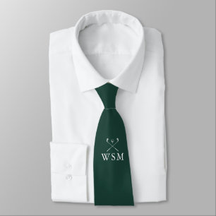 Cravate Clubs de golf Monogram Emerald Green Golf