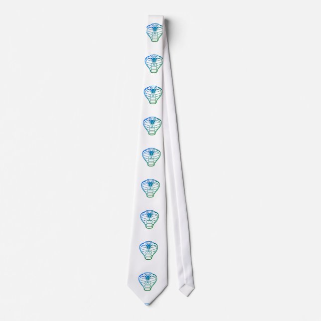 Cravate Cobra serpent Green Illustration Boa Reptile (Devant)