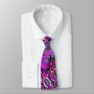 Cravate Code binaire Violet rose