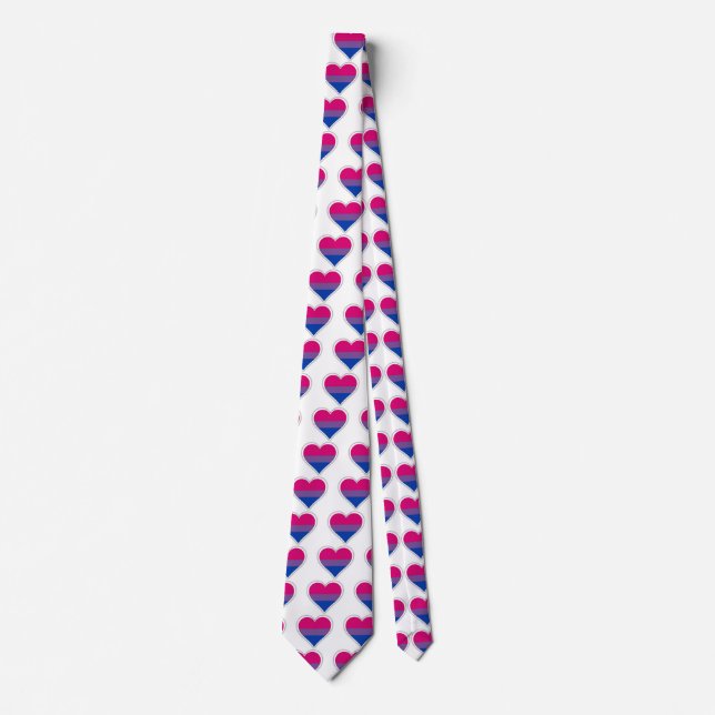 Cravate Coeur bisexuel de drapeau (Devant)