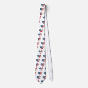 Cravate coeur du drapeau américain