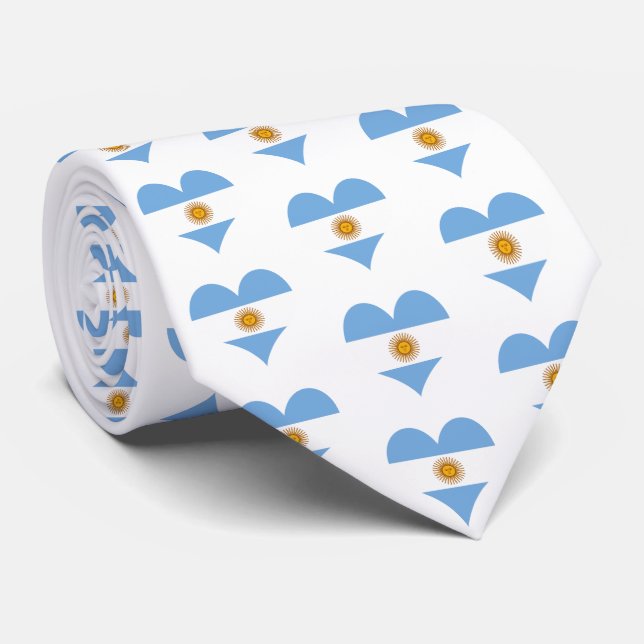 Cravate Coeur du drapeau argentin (Roulé)