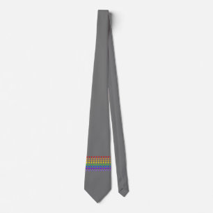 Cravate Coeurs arc-en-ciel gris