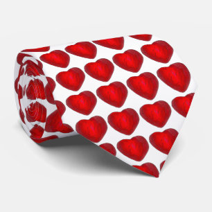 Cravate Coeurs rouges de chocolat enveloppés d'huile Valen