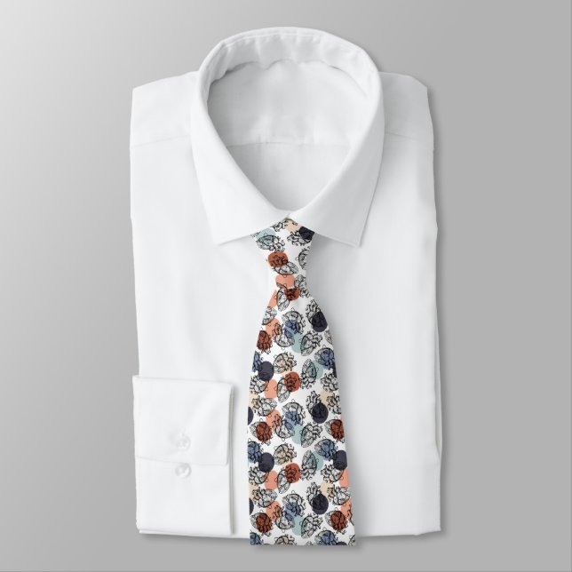 Cravate Coeurs vintages sur blanc (Attaché)