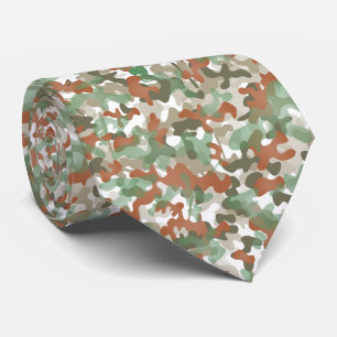 Cravate Col avec motif camouflage tons terre