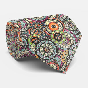 Cravate Col avec motif floral abstrait coloré