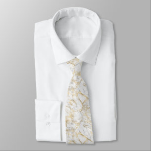 Cravate Col blanc gris marbre motif hommes