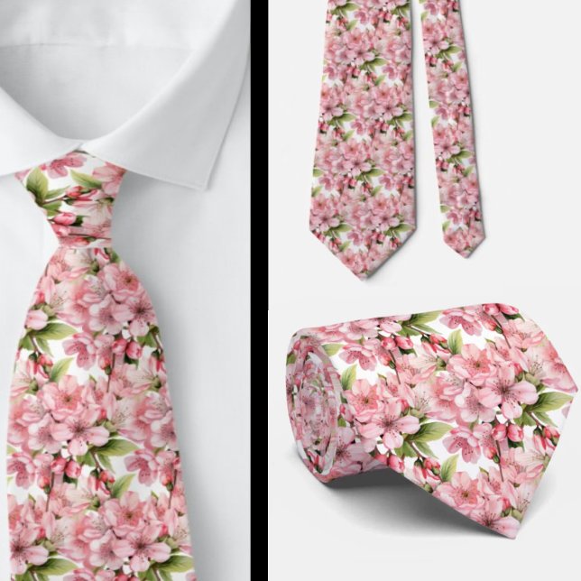 Cravate Col de tie Fleur de Cerisier Japonaise (Créateur téléchargé)