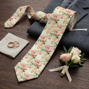 Cravate Col élégant et chic avec motif de roses anciennes