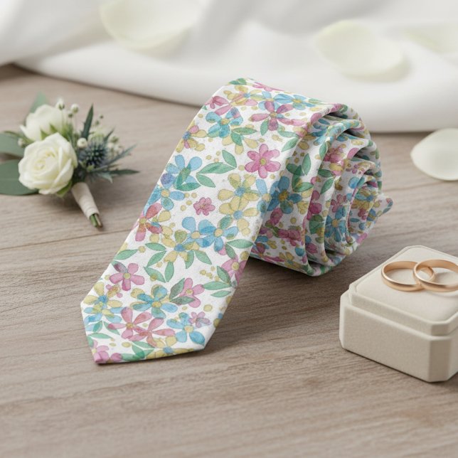 Cravate Col élégant et ludique avec motif floral rétro (Créateur téléchargé)