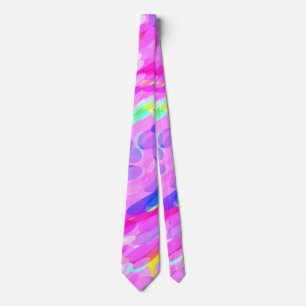 Cravate Col en forme de spirale rose vif et audacieux