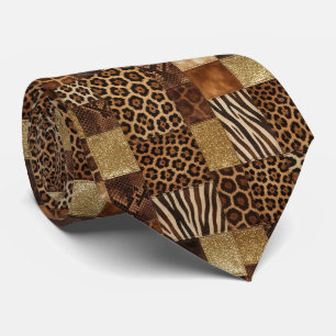 Cravate Col extravagant   Motif animalier sauvage d'Afriqu
