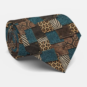 Cravate Col extravagant   Motif d'animal sauvage africain 