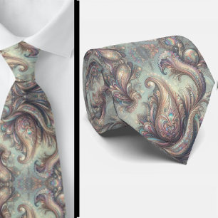 Cravate Col Foulard Paisley Opale Holographique Faux de Lu