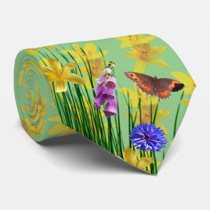 Cravate Col foulard papillon libellule Sauge florale