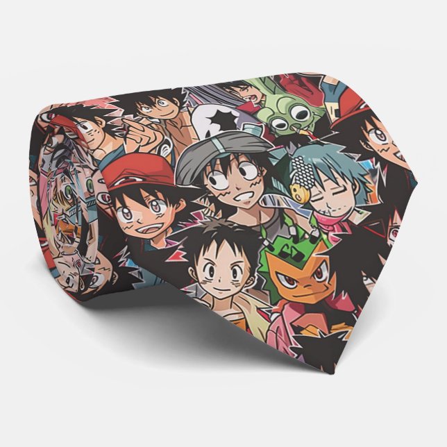 Cravate Collage de cartes Anime Manga (Roulé)