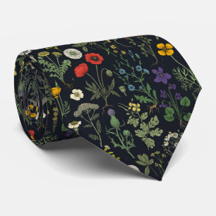 Cravate Collage de fleurs sauvages